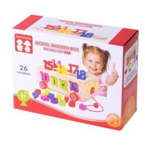 Digital Wooden Box Pulling Toy Car