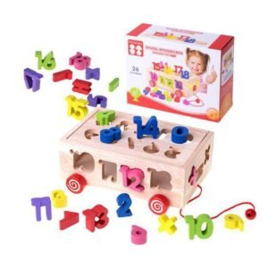 Digital Wooden Box Pulling Toy Car