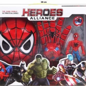 glove and a Spider-Man action figure