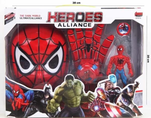 glove and a Spider-Man action figure