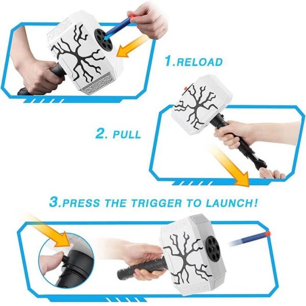 Thor Hammer Soft Bullet Blaster Shots Launcher - Image 2