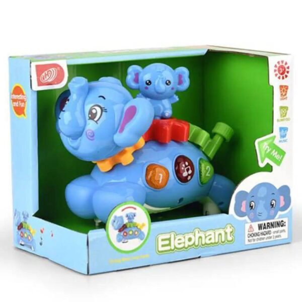 Baby Toys Ringató Elefánt Bébijáték Fény és Hang Effektekkel - Image 3