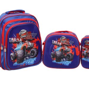 Monster Truck backpack set of 3pcs