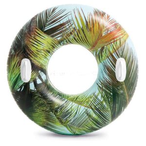 INTEX Groovy Color Inflatable Tropical Flower Transparent Tube Raft