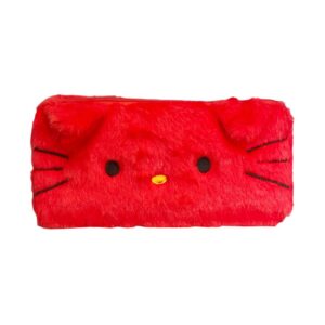 red plush pencil case