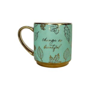 Green Mug with Gold Design
