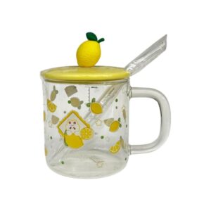 Lemon Glass Mug with Spoon