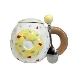 Donut Ceramic Mug with Spoon