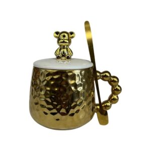 Gold Bear Ceramix Mug with Spoon