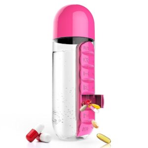 Water Bottle with Pill Organizer 600 ML