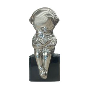 Silver Astronaut Statue