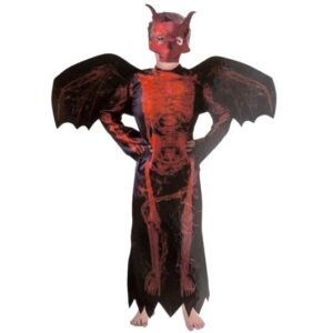 Fire Skeleton Devil Kids Costume