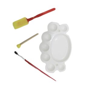 painting palette and various brushes