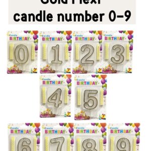 Gold Plexi Candle Number 0-9