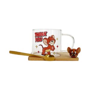Tom And Jerry Glass Mug With Spoon