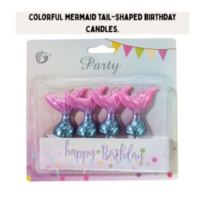 Colorful Mermaid Tail-shaped Birthday Candles