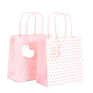 Pink Hearts Paper Bag 18x18 CM