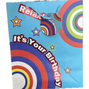 Happy Birthday Carton Bag 30.3x25.3 cm