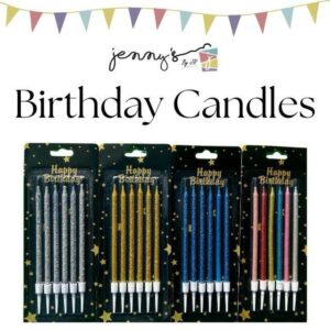 Glitter Candles 6 Pcs