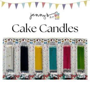 Colored Candles With Gold Dots 6 Pcs
