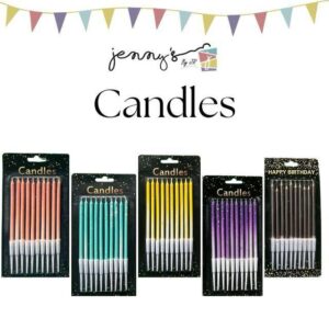 Colored Candles With White Dots 10 Pcs