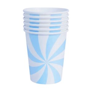 Carton Paper Cups: Striped Bleu&white  (10pcs)