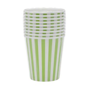 Carton Paper Cups: Striped Green&white  (10pcs)
