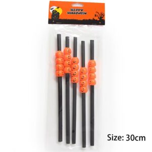 Halloween pumpkin straws