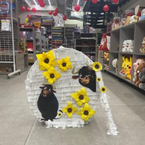 Round Piñatas with Sunflower Design