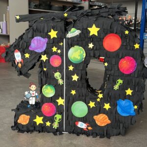Number 10 Piñatas with Space Design