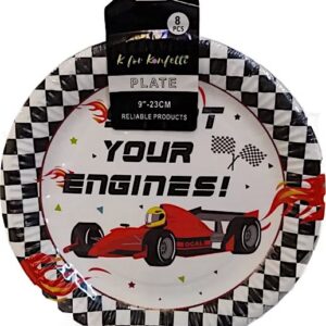 Race Car Plates 9” (8pcs)