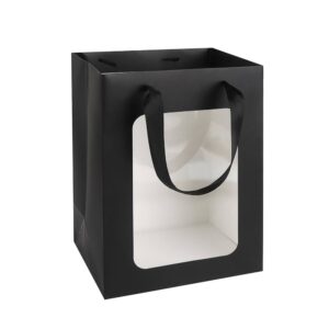 Black Gift Bag with Window