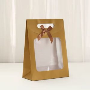 Gold Carton Bag with Window 24*19*9