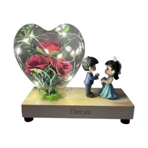 Love lighting heart +Wood base