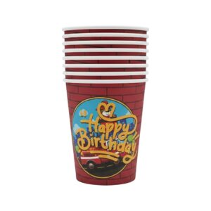 Cartoon Paper Cups Happy Birthday (8pcs)