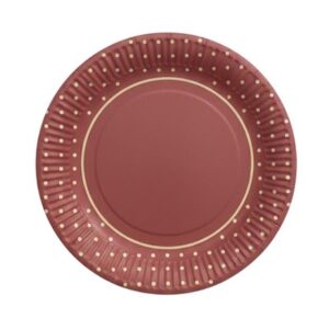 Paper Plates Red with Gold Dot 9” (6pcs)