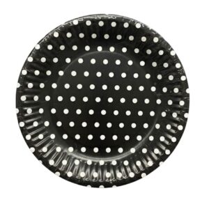 Paper plates Black with Dot white 9” (8pcs)