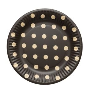 Paper Plates Black and Gold Dot 7” (6pcs)
