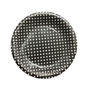 Paper Plates Black with Dot White 7” (8pcs)