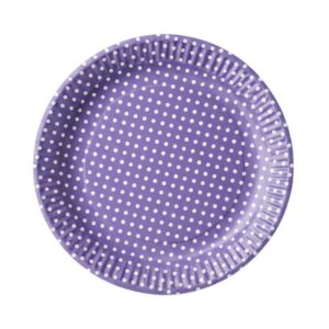 Paper Plates Purple with Dot White 7” (8pcs)