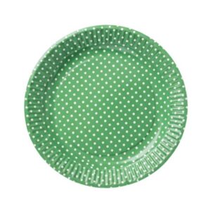 Paper Plates Green with Dot White 7” (8pcs)