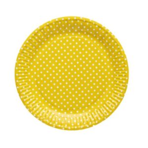 Paper Plates Yellow with Dot White 7” (8pcs)