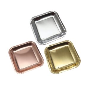 Sqaure silver paper plate 14cm X8