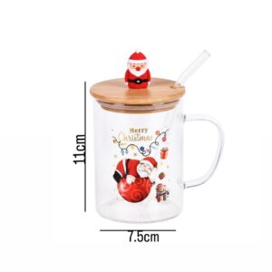 Christmas Clear Mug Plus Wooden Lid