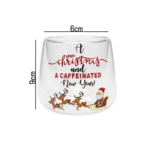 Christmas Double Glass Clear Mug