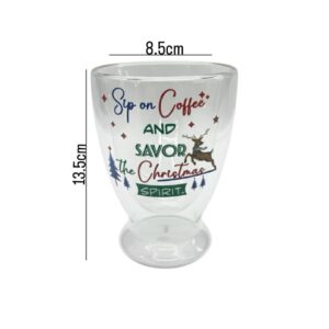 Christmas Double Glass Clear Mug