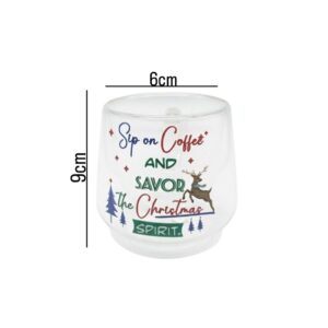 Christmas Double Glass Clear Mug