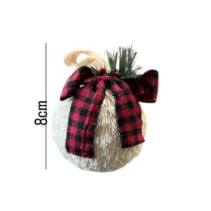 Red and Black Plaid with Burlap Christmas Ornament