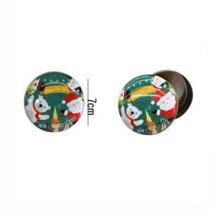 Christmas-Themed Metal Tin Round shape