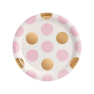 Pink & Gold paper plates 9” (6pcs)